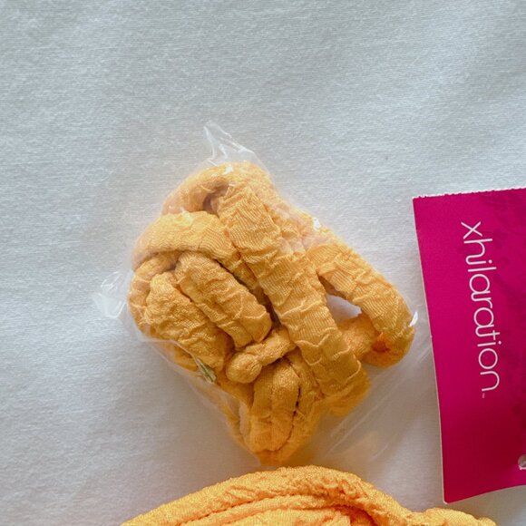 Xhilaration NWT marigold yellow tie Front Bandeau Bikini Top women's swimsuit - Picture 6 of 9